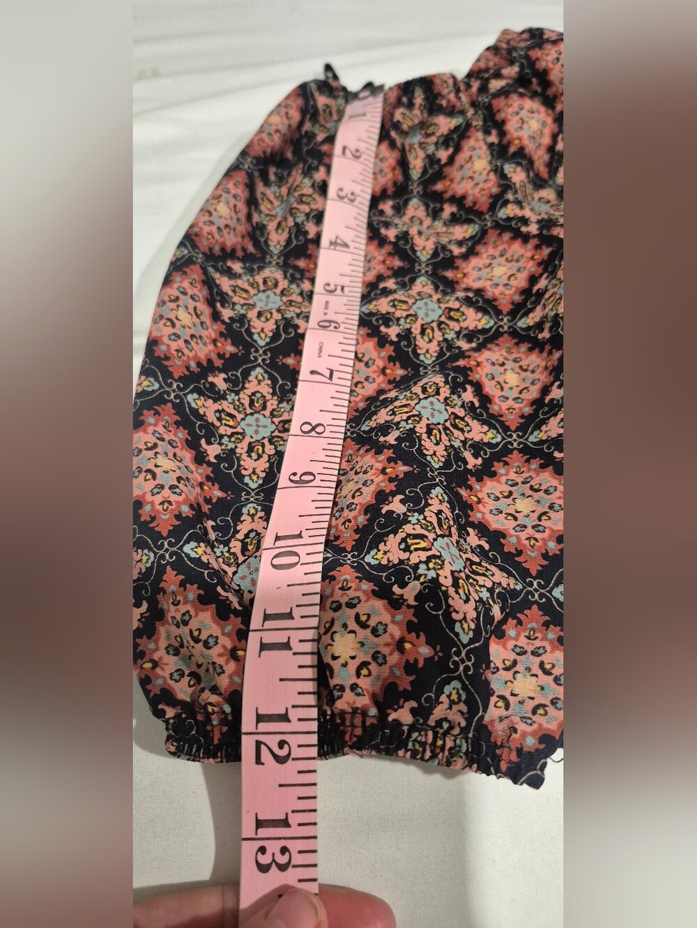 a'gaci Coral and Navy Off-Shoulder Boho Blouse(box C) - Picture 6 of 6